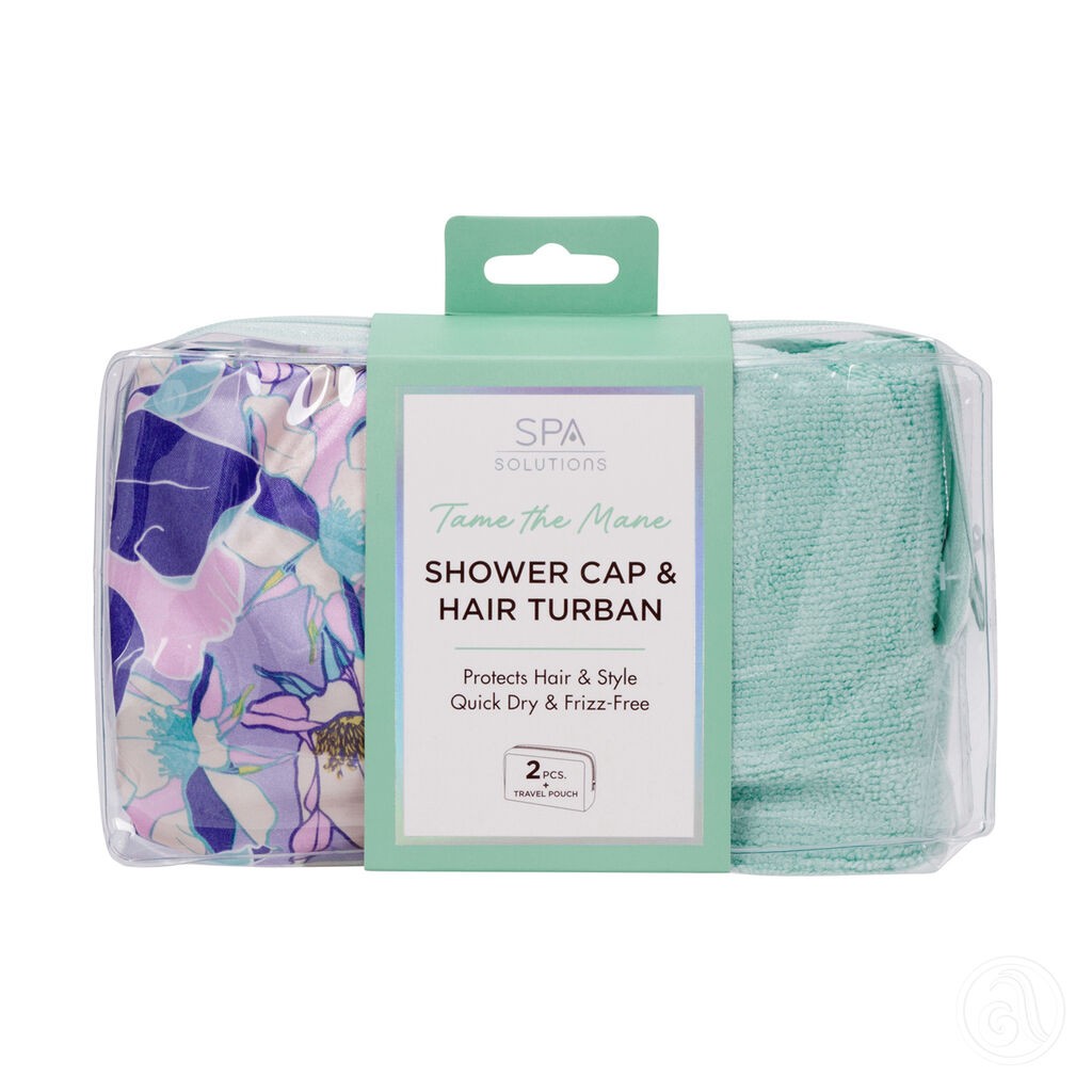 Cala Set kapa za tuširanje i turban Floral Dreams, Plavi