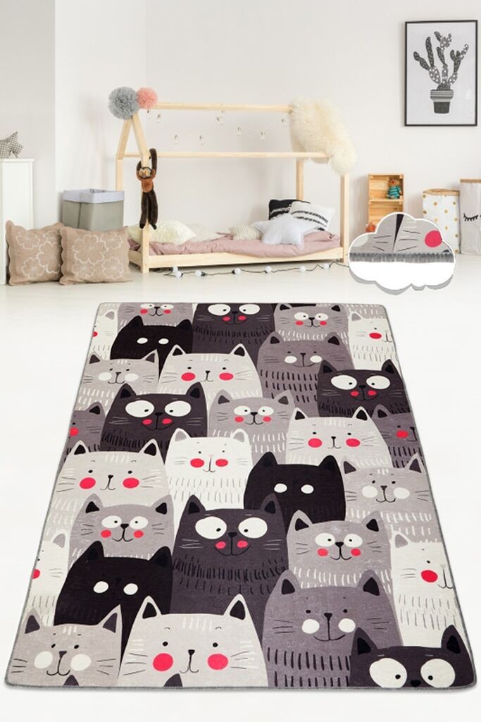 Conceptum Hypnose Carpet Cats Grey, 100x300cm, šareni