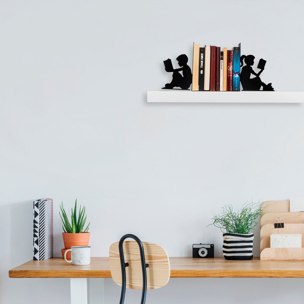 Aberto Design Držač za knjige 10, 40,5x14x22cm, Crni