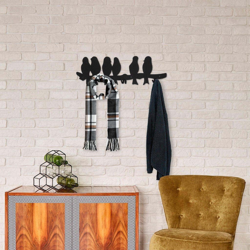 Wallity Zidna vješalica Muhabbet WSH-021, 3 kuke, Crna