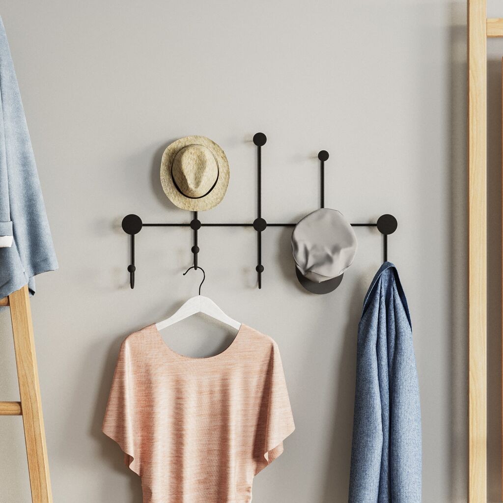 Wallity Zidna vješalica Iyon, 80x45x10cm, crna