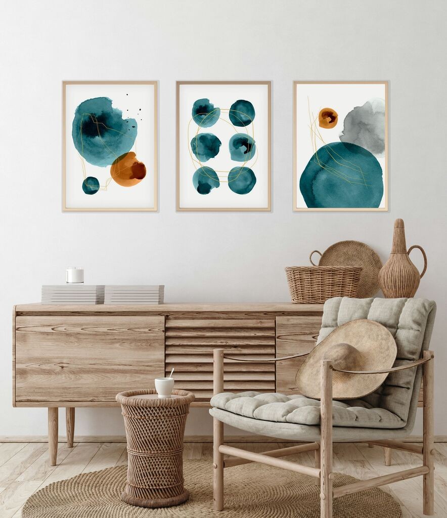 Wallity Uokvirena slika Huhu117-50 x 35, 35x50 cm, 3 dijela