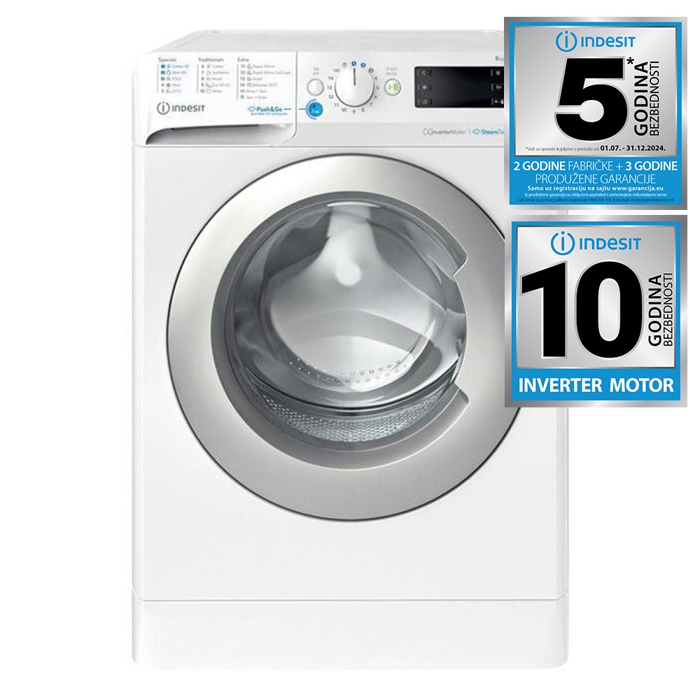 Indesit BWE 81496X WSV EE Mašina za pranje veša 8 kg, 1400, Bijela