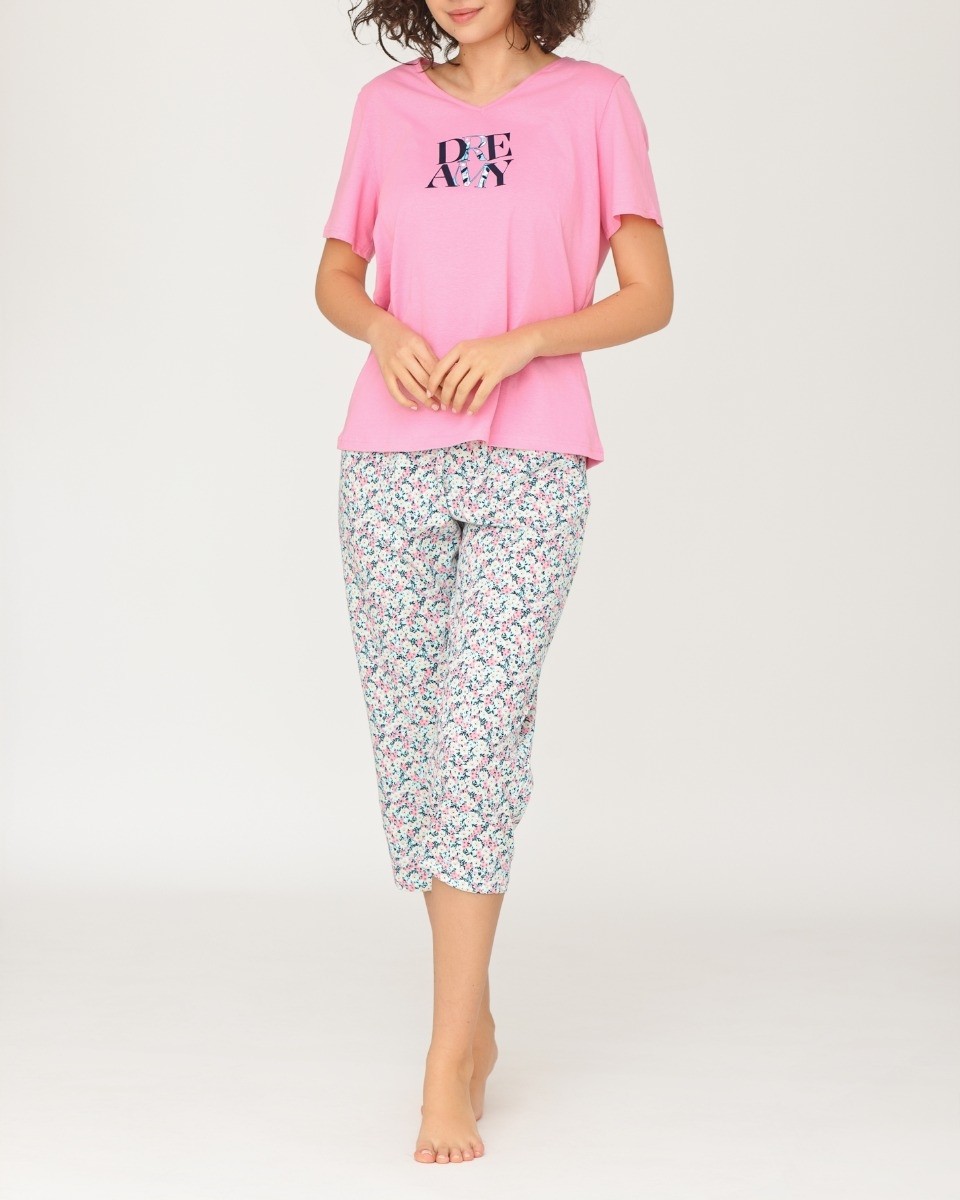 Alma Ras Ženska kapri pidžama Fiona, Roze
