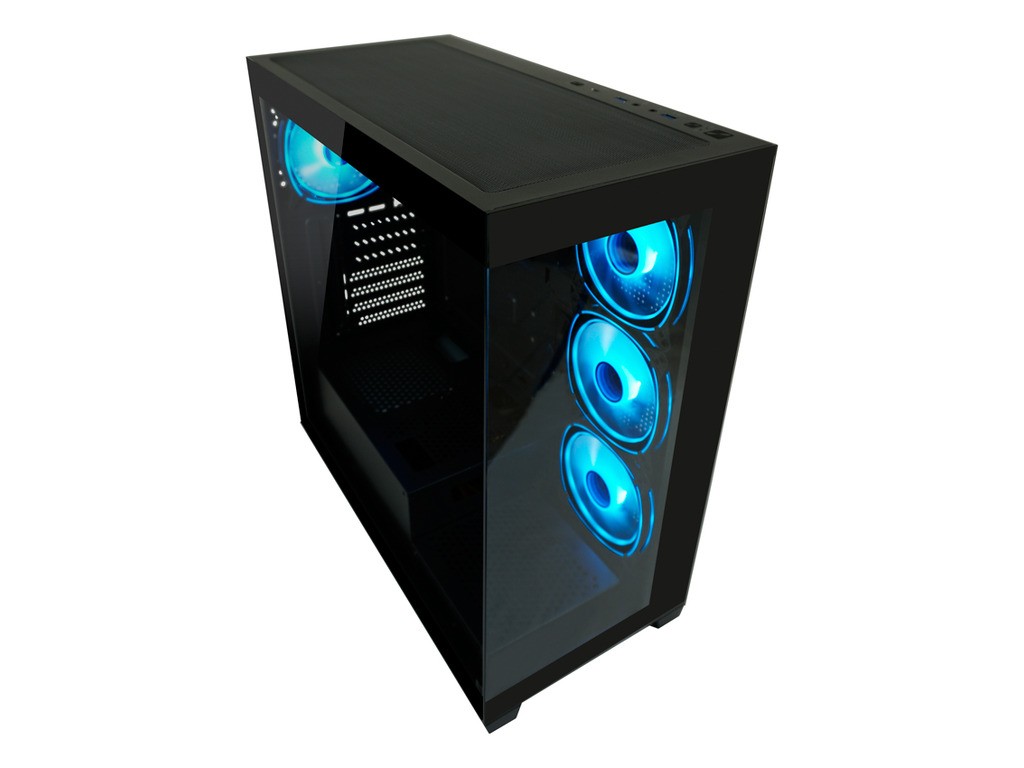 LC-Power Gaming računarsko kućište 715B, Midi-tower, ATX, 4x ARGB ventilatora, 1xUSB-C, 2x USB-A, Crno