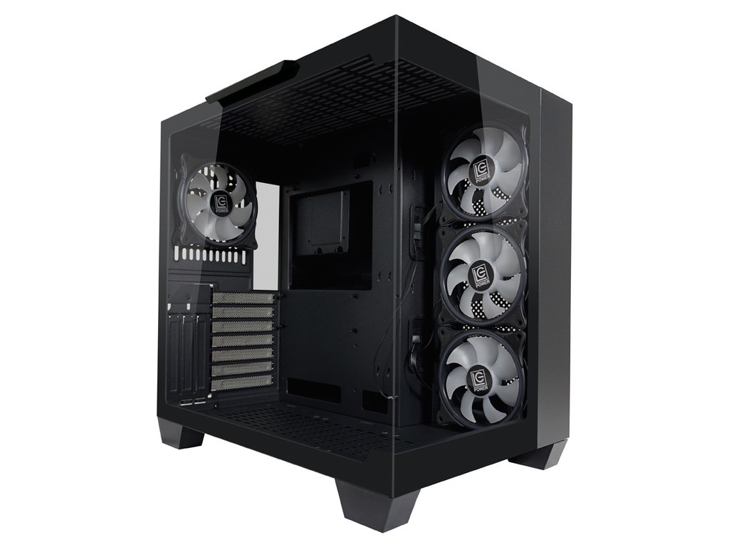 LC-Power Računarsko kućište 809BE-ATX, ATX, Micro ATX, Mini ITX, 4x120mm ARGB ventilatora, Kaljeno staklo, Crno