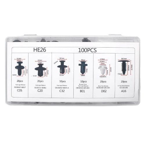 Amio Set kopči za tapacirunge za automobile, 100 komada