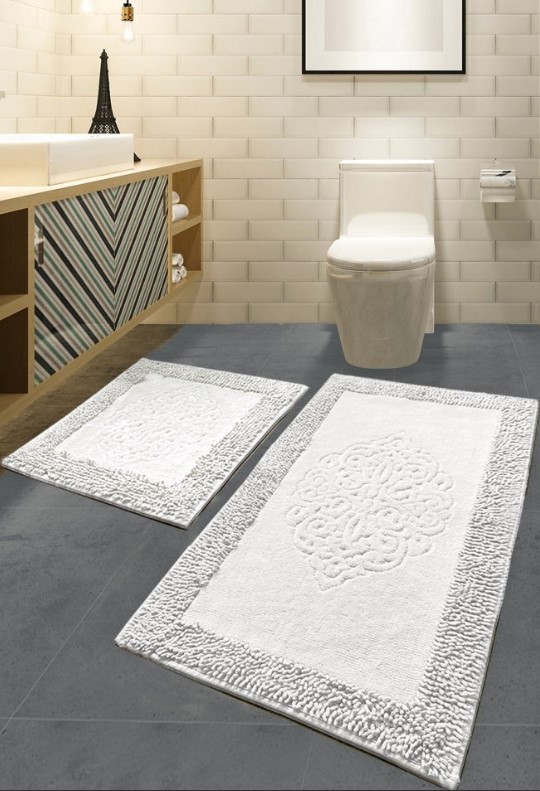 L'essentiel Maison Piante prostirka za kupatilo, 2 komada, bijela