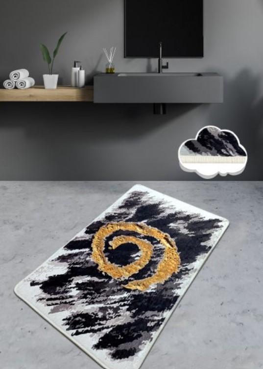 L'Essentiel Maison Dagger tepih za kupatilo, 70x120cm, crno-siva