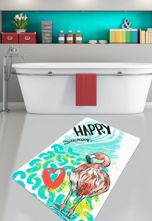 L'essentiel Maison Happy Flamingo prostirka za kupanje, 80x100cm, šarena