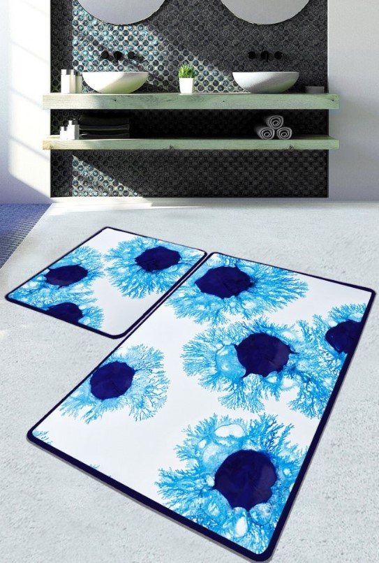 L'essentiel Maison Unravel prostirka za kupatilo, 2 komada, plava