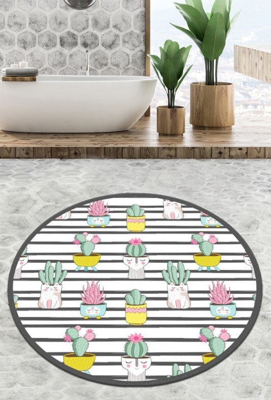 L'Essentiel Maison Catinus Cactus prostirka za kupatilo, 80cm, šarena