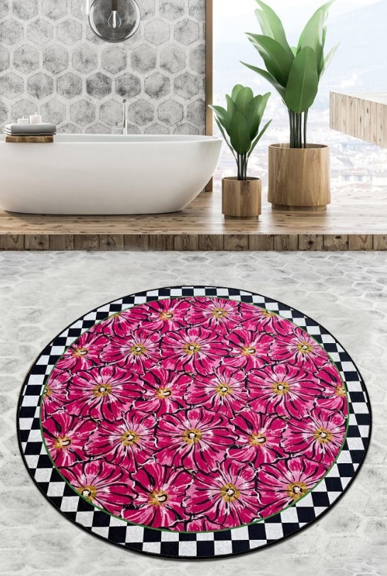 L'essentiel Maison Habena prostirka za kupatilo, 100cm, roza