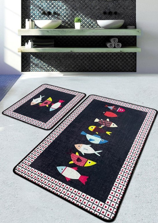 L'essentiel Maison prostirka za kupatilo Swing of Fish, 2 komada, šarena