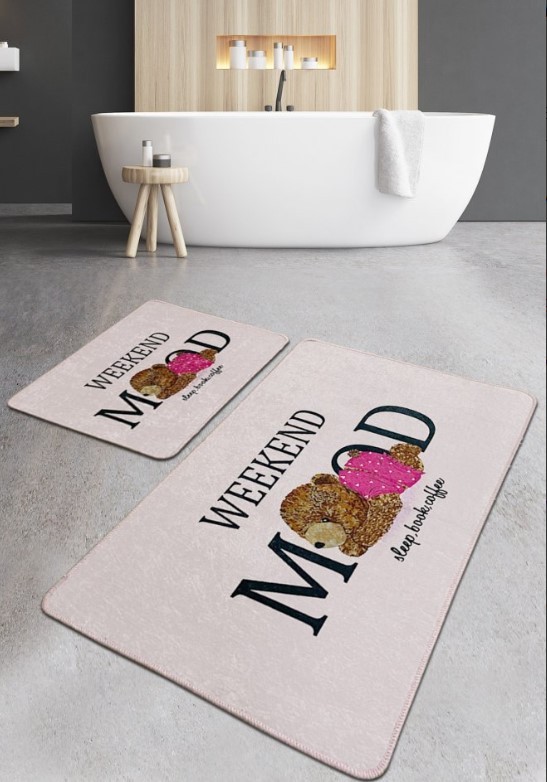 L'essentiel Maison Weekend Mood tepih za kupatilo, 2 komada, roze