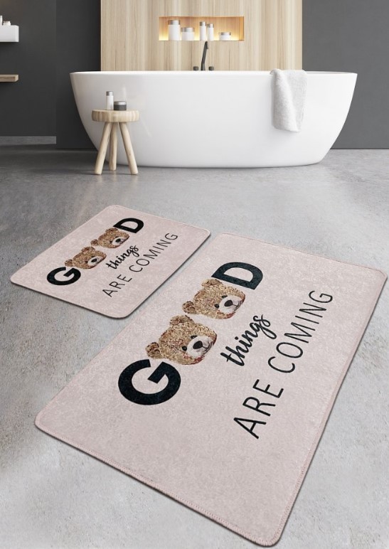 L'essentiel Maison Things prostirka za kupatilo, 2 komada, bež