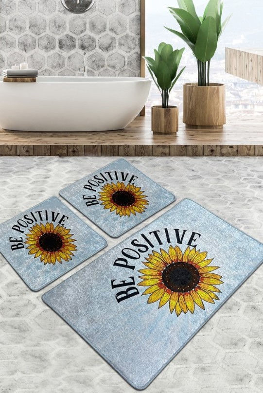 L'Essentiel Maison Be Positive prostirka za kupanje, 3 komada, šarena