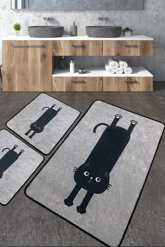 L'Essentiel Maison Comfort prostirka za kupatilo, 3 komada, siva