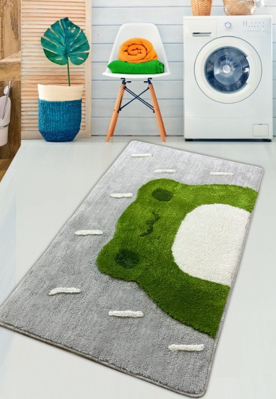 L'essentiel Maison Kupaonski tepih Gemba 1, 70x120cm, sivo-zelena