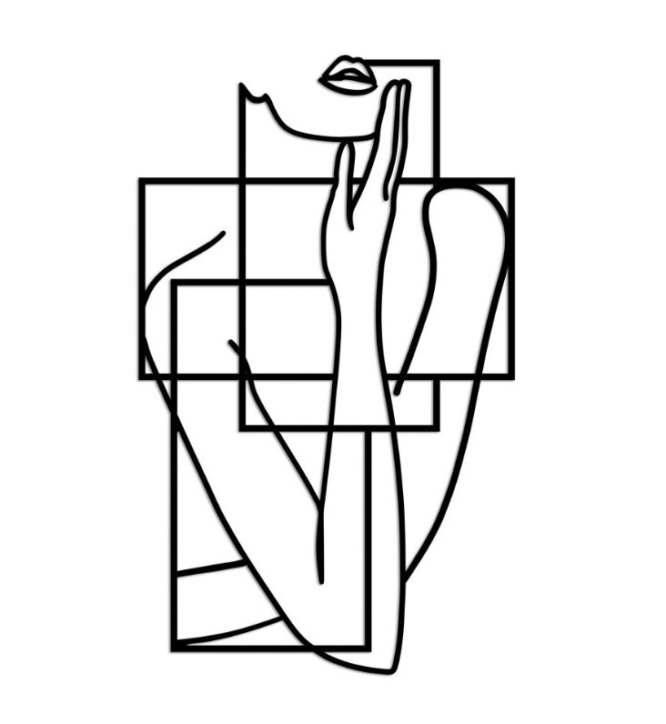 Zidna dekoracija Think-M, 50x30 cm, crna