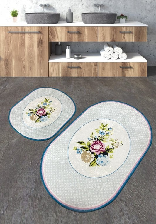 L'essentiel Maison Lous 13 tepih za kupatilo, 2 komada, siva