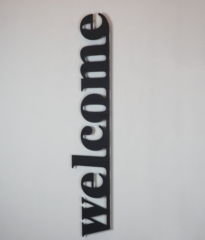 Wallity APT490MS Zidna dekoracija Dobrodošli, 18x98cm, Crna