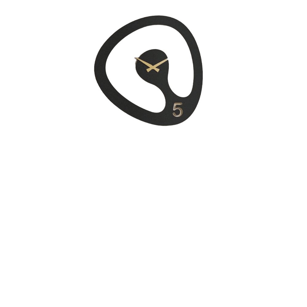 Zidni sat Wallity Amorph APS104, 44 x 45 cm, Crni