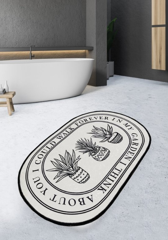 L'essentiel Maison prostirka za kupanje Walk, 70x120cm, bež-crna