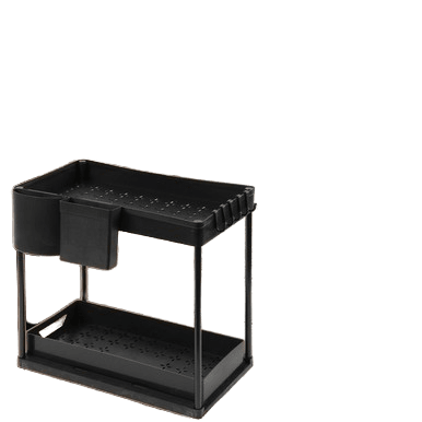 Ruhhy Dvoslojni kuhinjski organizer 26102, Sa policama na izvlačenje, Crni