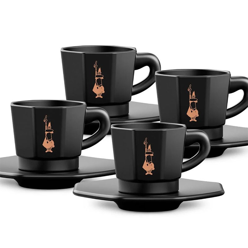 BIALETTI Set 4 Šolje Perfetto, Crne