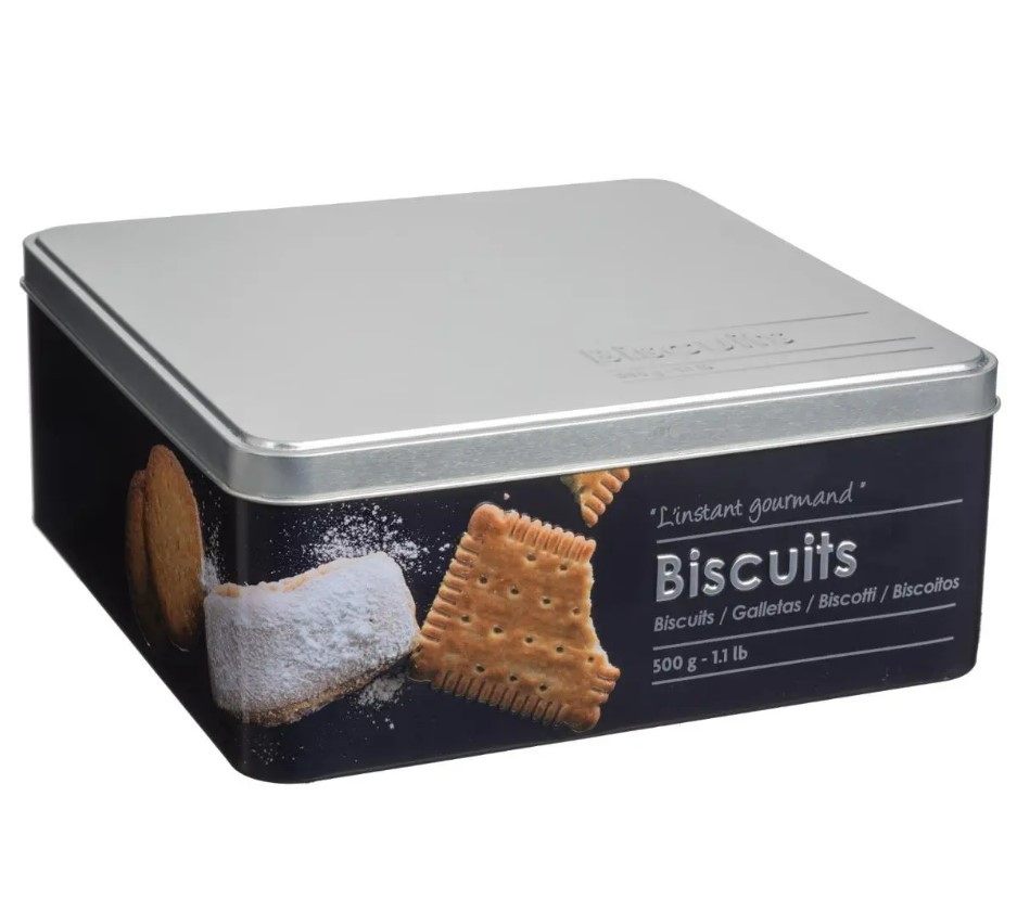 FIVE Kutija za kekse 20x20x8,2 cm crna