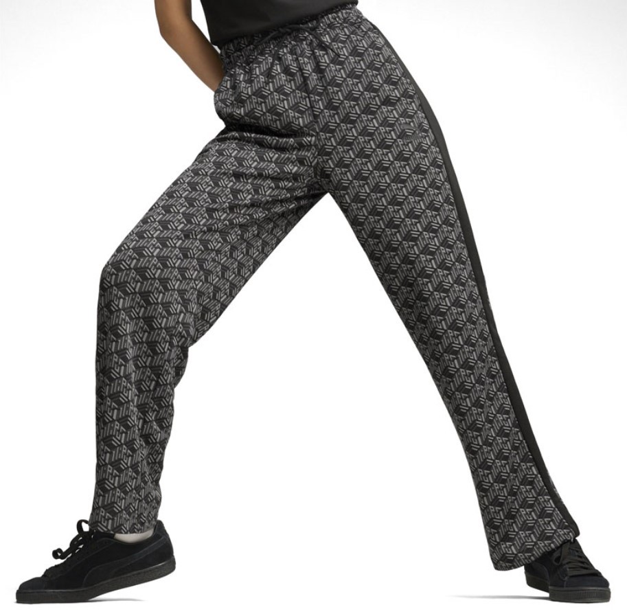 Puma Ženski donji deo trenerke T7 Aop Straight, Crno-sivi