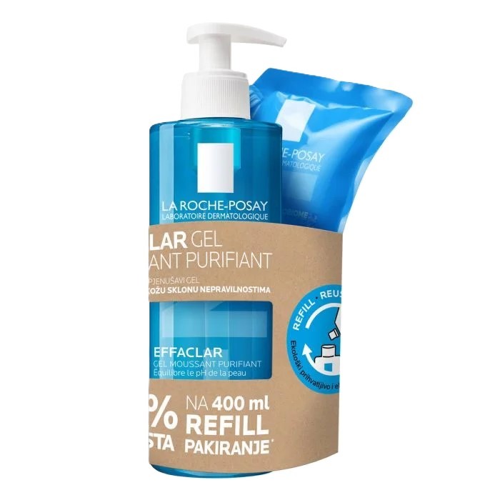 La Roche Posay Gel za čišćenje Effaclar 400ml+dopuna 400ml