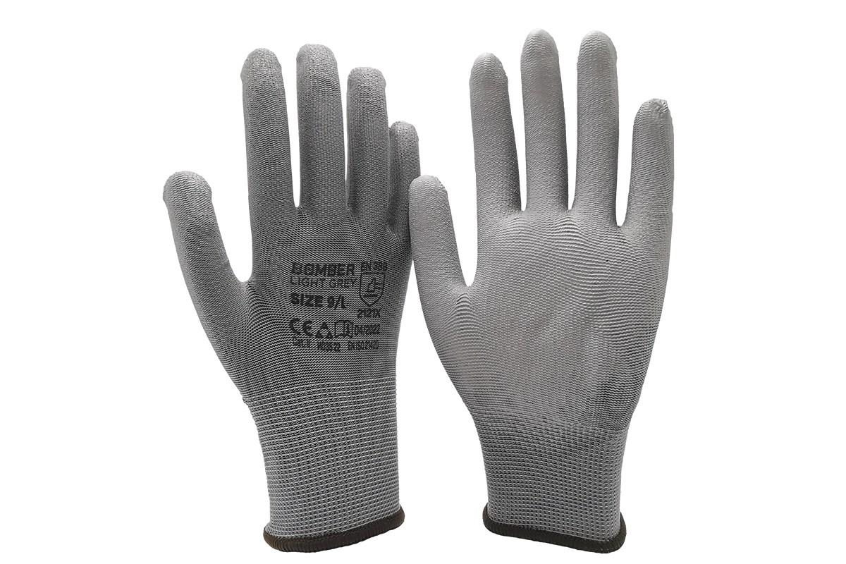 BOMBER Rukavice svijetlosive, 12 komada