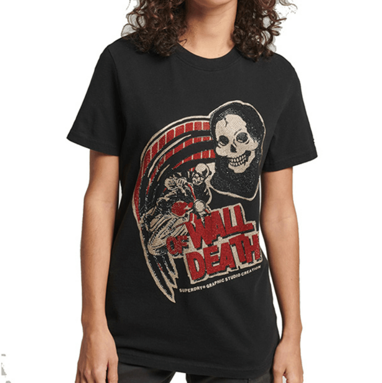 SUPERDRY Ženska majica VINTAGE CROSSING crna