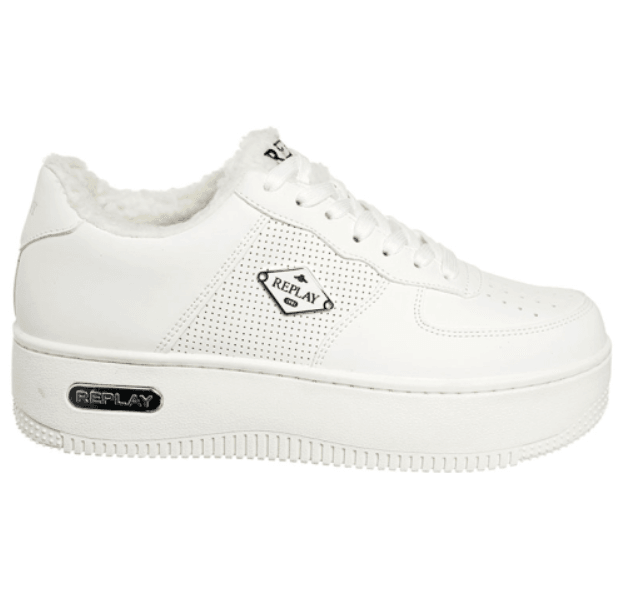 REPLAY Ženske patike EPIC HIGH FUR Bijele