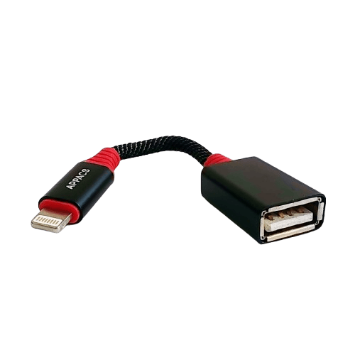 Appacs Lightning na USB Adapter V11, 10 cm, Crno-crveni