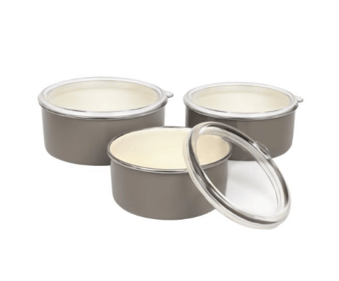 FG HAUS Set činija sa poklopcem BR-649, 3 komada, Sivi