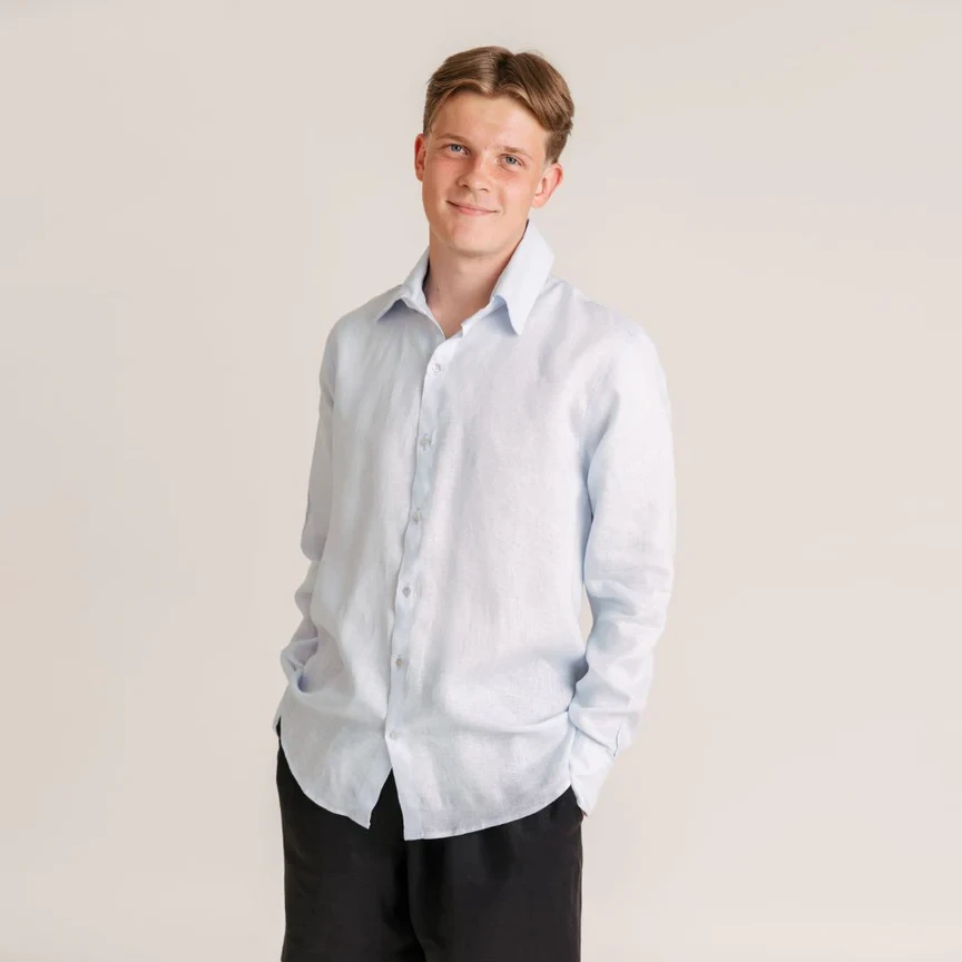 Intuitiva Muška košulja Coastal, Lan, Svijetloplava