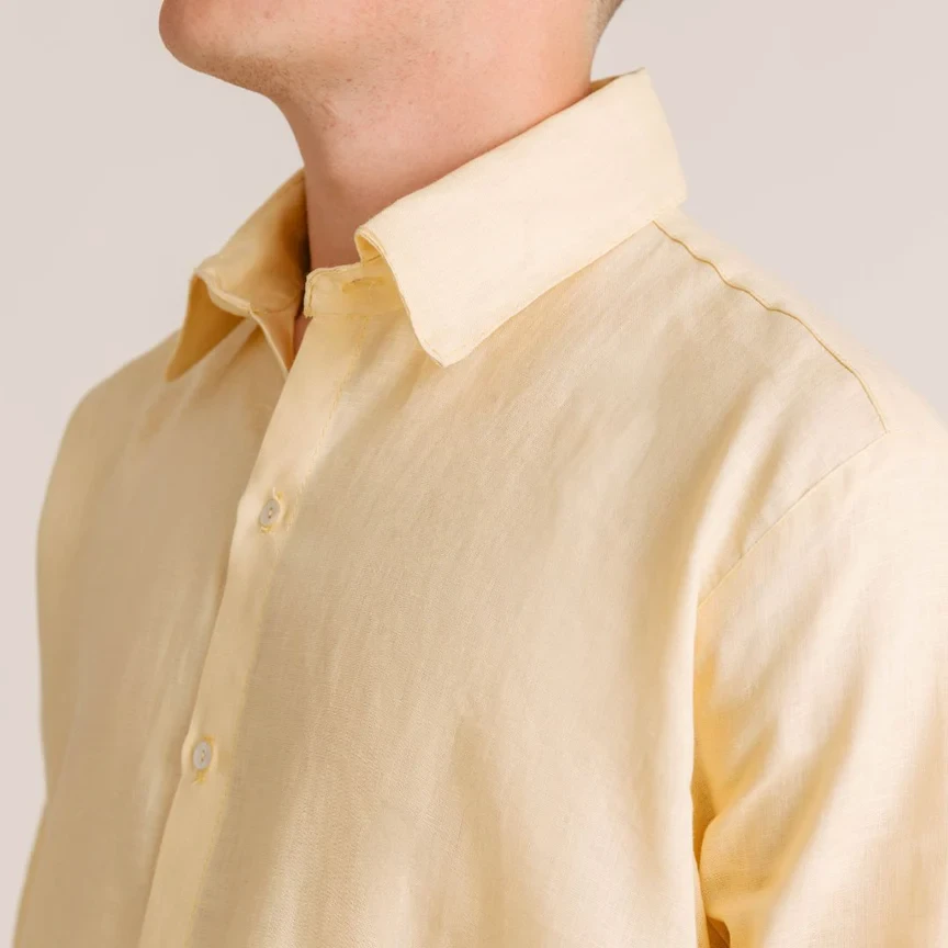 Intuitiva Muška košulja Coastal, Lan, Žuta