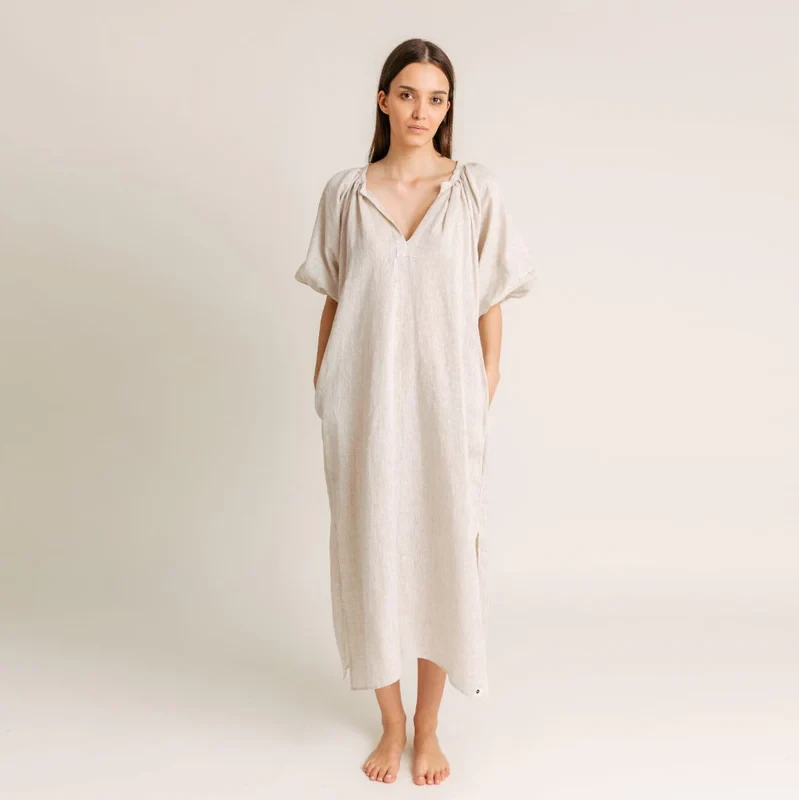 Intuitiva Ženska haljina Isabelle, Lan, Krem