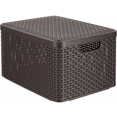 Box za odlaganje sa poklopcem, 30 l, Smeđi