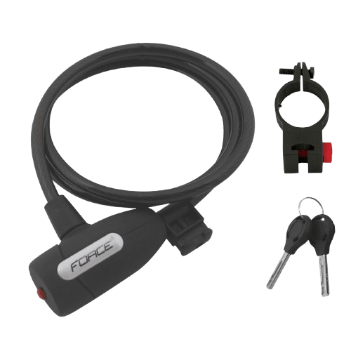 Force Sajla na ključ Lux, Spiralna, 120cm/8mm, Crna