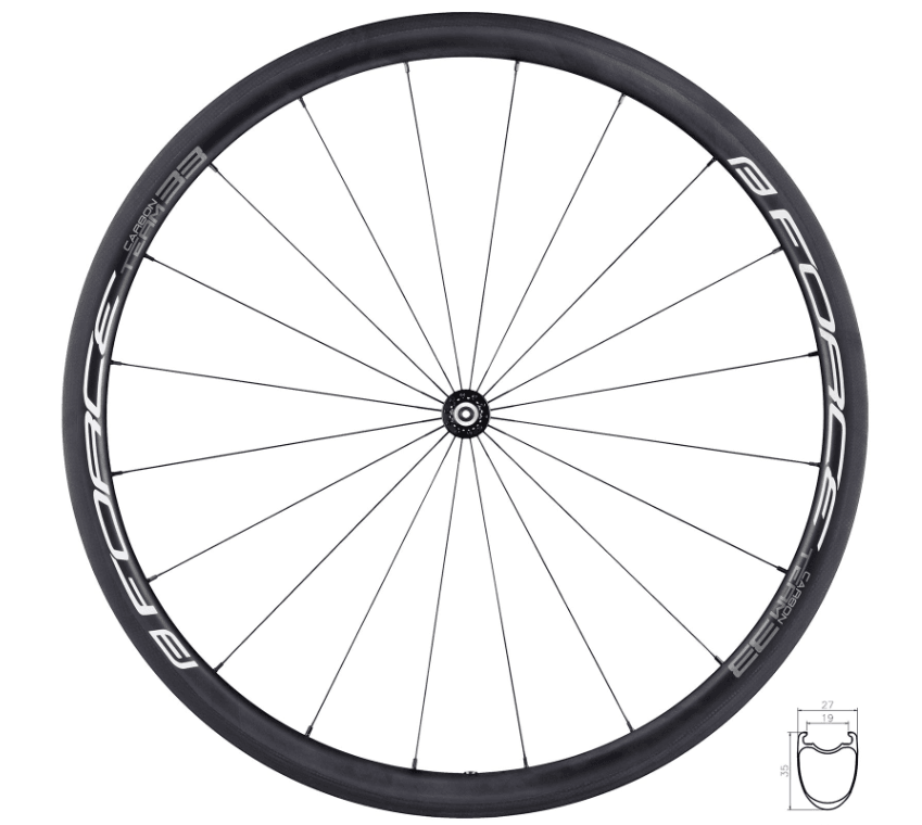 Force Prednji točak bicikla Road Team Carbon 33 Clincher