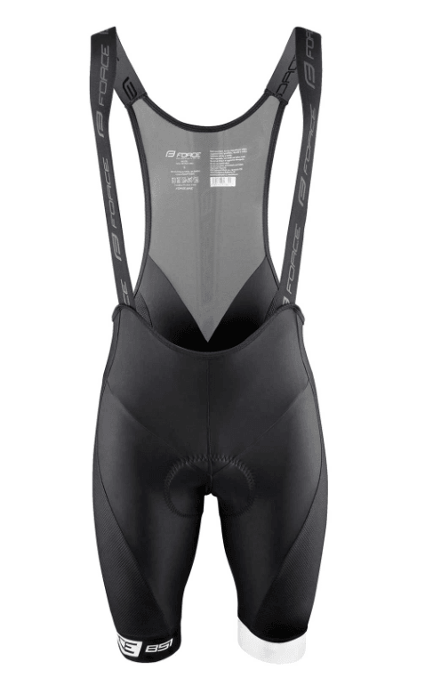 Force Biciklističke helanke sa tregerima i umetkom B51, Crne