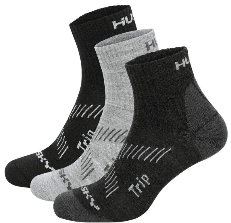 Husky Čarape Hiking Trip, 3 para, Crne / Sive / Sive