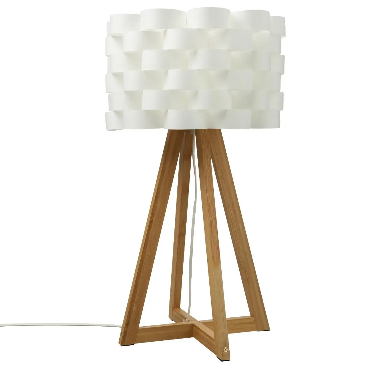 Atmosphera Stolna lampa od bambusa Moki, 55 cm, Bijela