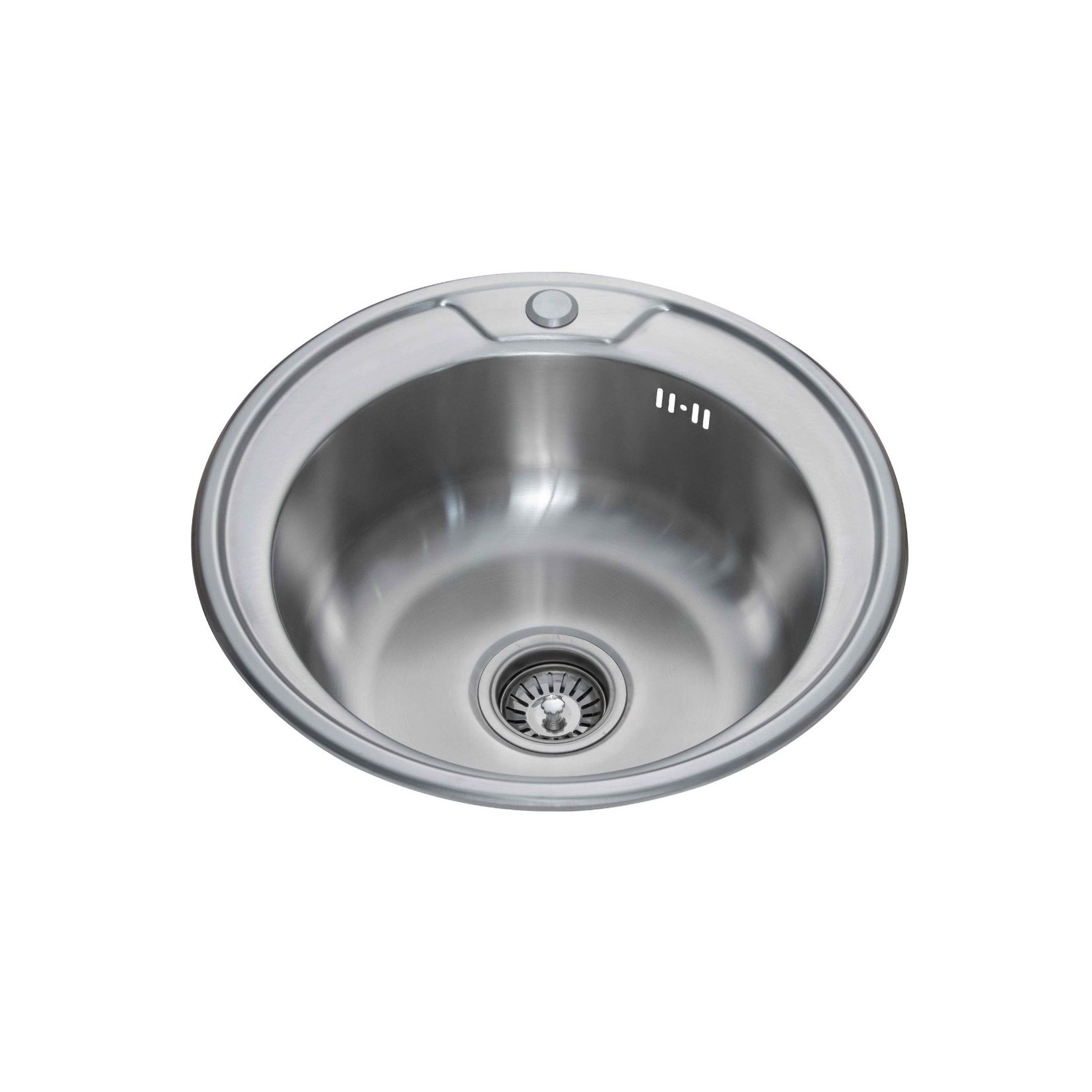 Ugradbeni sudoper Inter Ceramic Alpaca, okrugli, otvor za sifon 11 cm, sifon 3, hrom