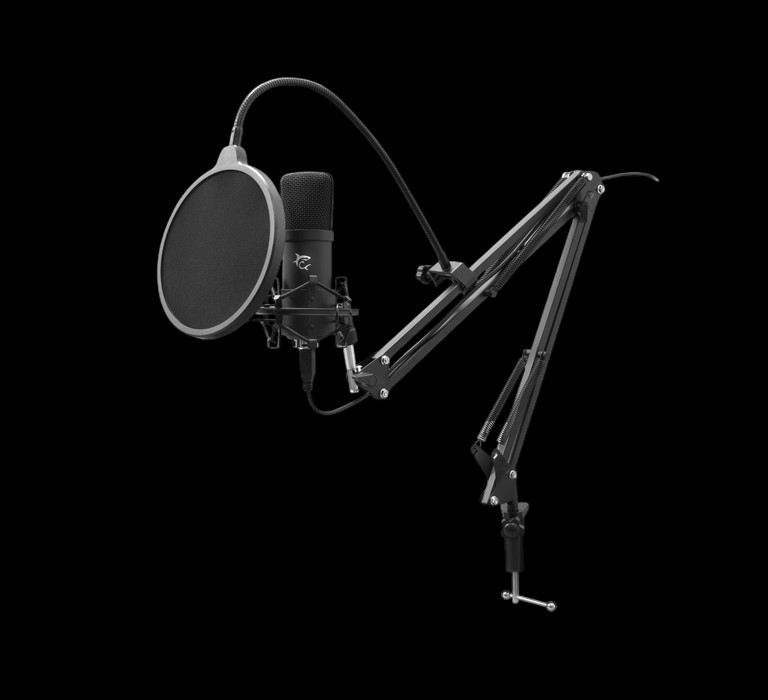 WHITE SHARK Gejmerski mikrofon Zonis crni sa podesivom ručkom