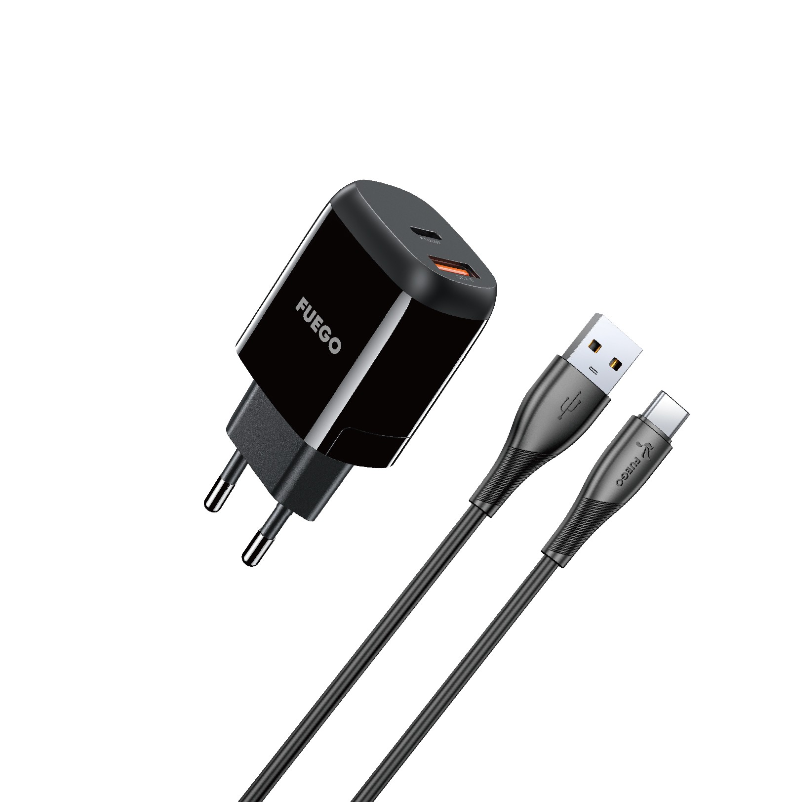 FUEGO Adapter FGC20W 20W+Tip C kabl 1m crni